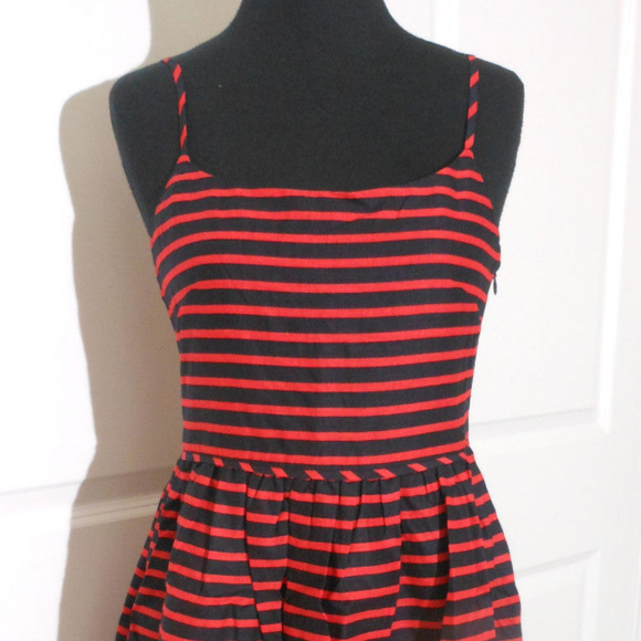 J CREW Stripe Linen Cotton Sundress 2 NWT RED/NAVY - Picture 2 of 7